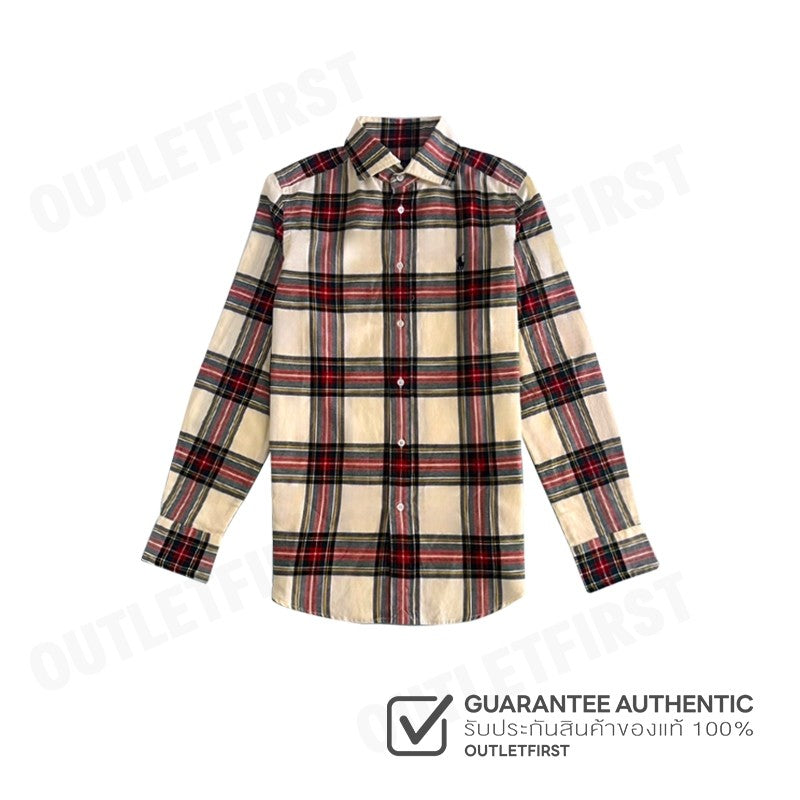 POLO RALPH LAUREN รุ่น  CLASSIC FIT PLAID COTTON SHIRT CODE: 211860635005 เสื้อเชิ้ตแขนยาว เสื้อผู้หญิง เสื้อแขนยาว