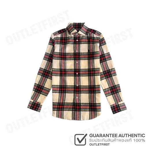 POLO RALPH LAUREN รุ่น  CLASSIC FIT PLAID COTTON SHIRT CODE: 211860635005 เสื้อเชิ้ตแขนยาว เสื้อผู้หญิง เสื้อแขนยาว