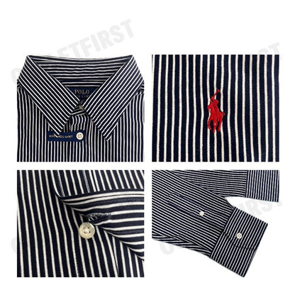 POLO RALPH LAUREN รุ่น  STRIPED LONG-SLEEVE SHIRT CODE: 211633498007 เสื้อเชิ้ตแขนยาว เสื้อผู้หญิง เสื้อเชิ๊ต