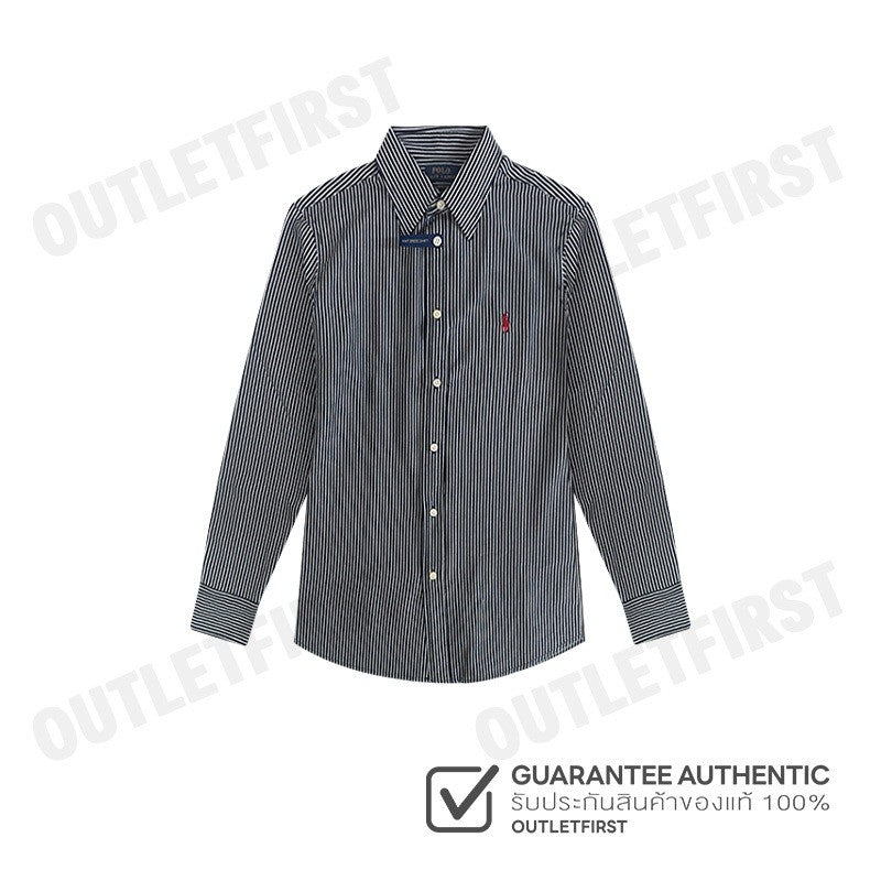 POLO RALPH LAUREN รุ่น  STRIPED LONG-SLEEVE SHIRT CODE: 211633498007 เสื้อเชิ้ตแขนยาว เสื้อผู้หญิง เสื้อเชิ๊ต