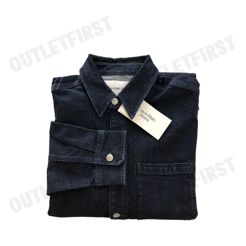 CALVIN KLEIN JEANS รุ่น MEN'S YEAR OF THE DRAGON DENIM OVERSHIRT CODE J324908 1A4 00 เสื้อเชิ้ต เสื้อเชิ้ตยีนส์แขนยาว