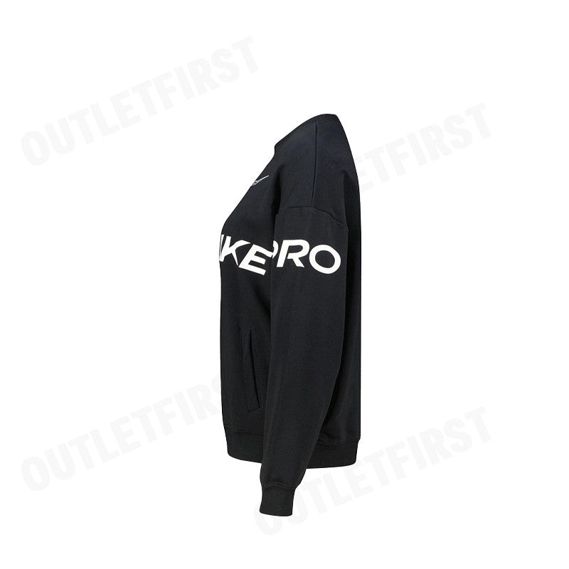 NIKE รุ่น DRI-FIT GET FIT WOMEN'S FRENCH TERRY GRAPHIC CREW-NECK SWEATSHIRT CODE: DX0075 010 เสื้อสเวตเตอร์แขนยาว