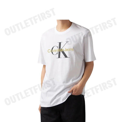 CALVIN KLEIN JEANS รุ่น MONOGRAM GOLD LOGO T-SHIRT CODE: 40BC839 YAA เสื้อยืดคอกลม เสื้อยืดแขนสั้น เสื้อยืดคอกลมผู้ชาย