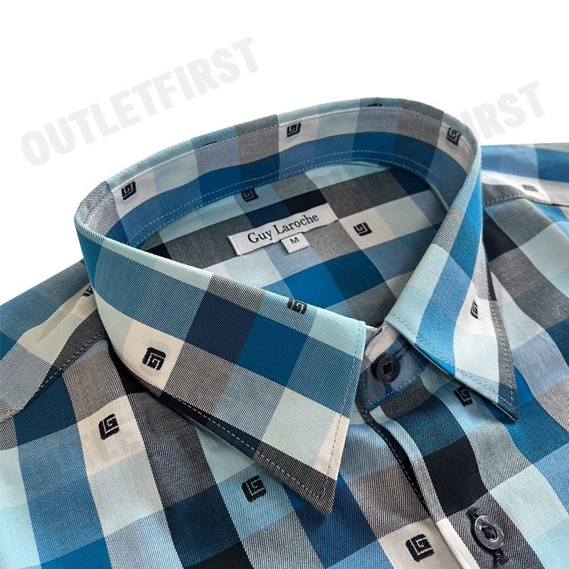 GUY LAROCHE รุ่น LOGO LONG SLEEVES SHIRT CODE: BAB1201S3BU เสื้อเชิ้ตแขนยาว เสื้อเชิ้ตผู้ชาย เสื้อเชิ้ต