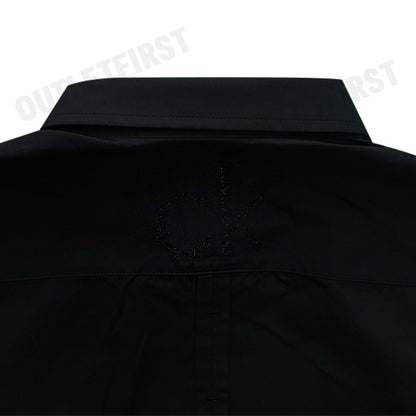 CK CALVIN KLEIN รุ่น COTTON STRETCH SLIM BUTTON-DOWN SHIRT (BLACK) CODE: 1222W M541 เสื้อเชิ้ตแขนยาว เสื้อเชิ้ตผู้ชาย