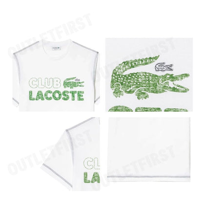 LACOSTE รุ่น MEN'S LACOSTE VINTAGE PRINT ORGANIC COTTON T-SHIRT CODE: TH5440 10 001 เสื้อยืดคอกลม เสื้อยืดแขนสั้นผู้ชาย
