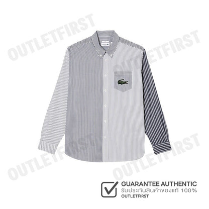 LACOSTE รุ่น RELAXED FIT BIG CROC STRIPE SHIRT CODE: CH0535 10 522 เสื้อเชิ้ตแขนยาว เสื้อเชิ้ตลายทาง เสื้อเชิ้ต