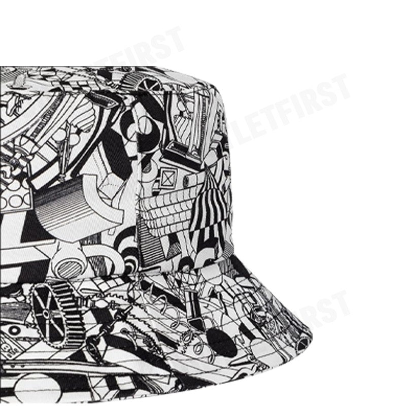 PAUL SMITH รุ่น MEN'S INDUSTRIAL BUCKET HAT CODE: M2A-921DT-M783 หมวกบัคเก็ต หมวกแฟชั่น หมวกลายกราฟิก