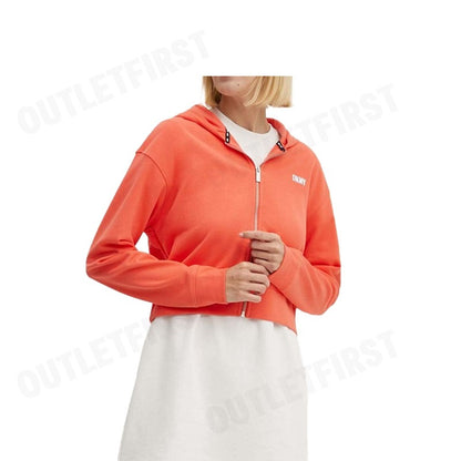 DKNY SPORT รุ่น METALLIC BUBBLE LOGO FULL ZIP HOODIE CODE: DP3J9279 HCL เสื้อแขนยาว เสื้อฮู้ด เสื้อครอปแขนยาว
