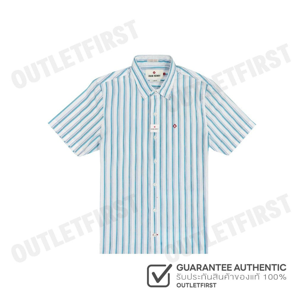 JOHN HENRY รุ่น MEN'S SHORT SLEEVES SLIM FIT SHIRTS (WHITE) CODE: JH S424MSSSM53 เสื้อเชิ้ตแขนสั้น เสื้อเชิ้ตผู้ชาย