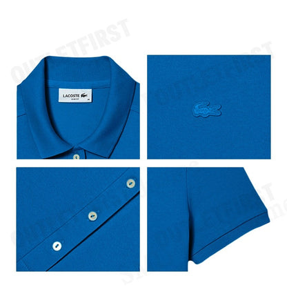 LACOSTE รุ่น WOMEN'S LACOSTE SLIM FIT STRETCH COTTON STRIPED POLO CODE: EF5473 10 QPT เดรสโปโล เดรสคอปก เสื้อผ้าผู้หญิง