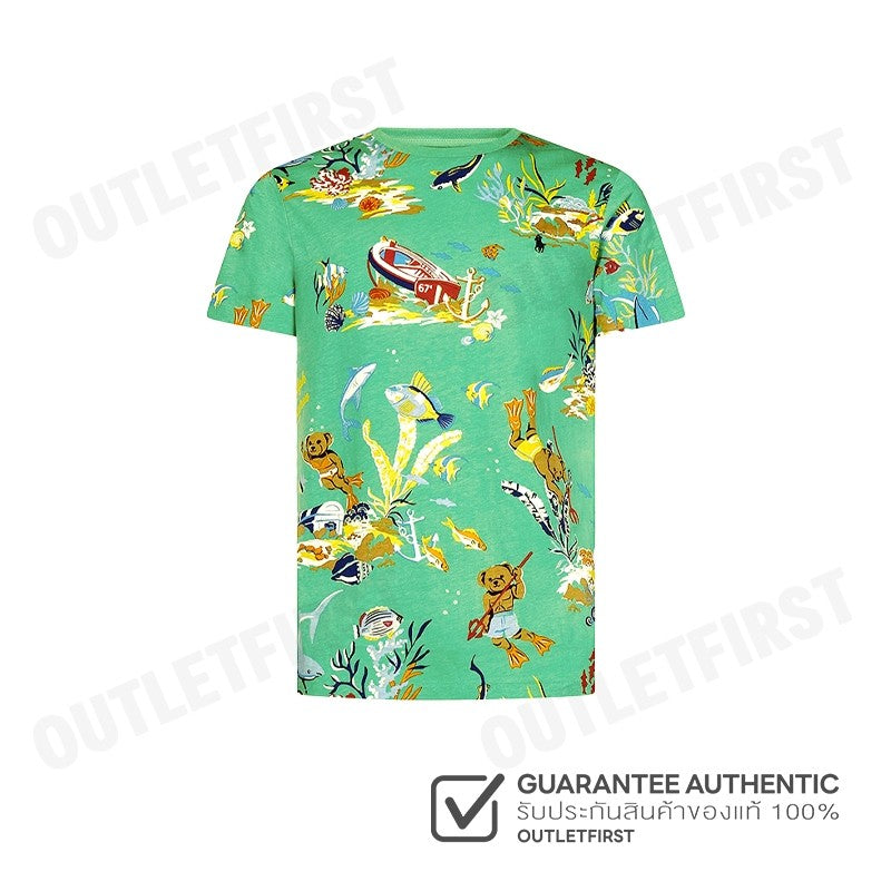 POLO RALPH LAUREN รุ่น  CUSTOM SLIM FIT POLO BEAR JERSEY T-SHIRT CODE : 710900530001 เสื้อยืดคอกลม เสื้อยืด เสื้อผู้ชาย