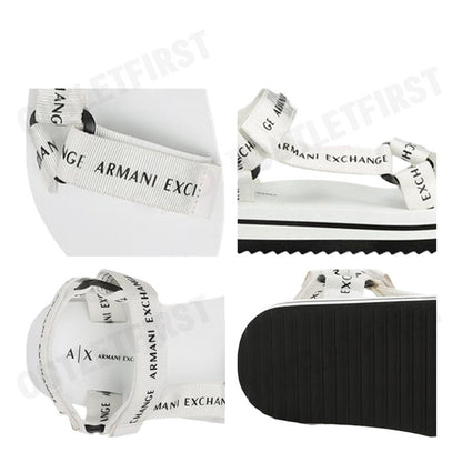 ARMANI EXCHANGE รุ่น  FLAT SANDALS BLACK CODE: XDP036 XV701 01015 รองเท้าแตะรัดข้อ รองเท้ารัดส้น รองเท้าแตะลำลอง