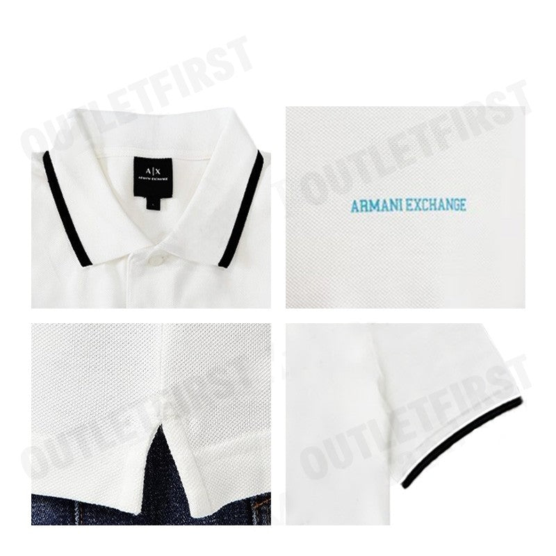 ARMANI EXCHANGE รุ่น  OVER FIT COTTON PIQUÉ LOGO POLO SHIRT CODE: 6RZFLK ZJM5Z 1116 เสื้อโปโล เสื้อโปโลชาย เสื้อผู้ชาย