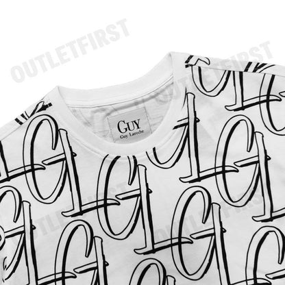 GUY LAROCHE รุ่น  SHORT SLEEVE SLIMFIT PRINTED T-SHIRT CODE: DKT5200S3WH เสื้อยืดคอกลมชาย เสื้อผู้ชาย เสื้อยืดแฟชั่น