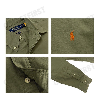 POLO RALPH LAUREN รุ่น  CLASSIC FIT GARMENT-DYED OXFORD SHIRT CODE: 710937403001 เสื้อเชิ้ตแขนยาว เสื้อผู้ชาย เสื้อเชิ๊ต