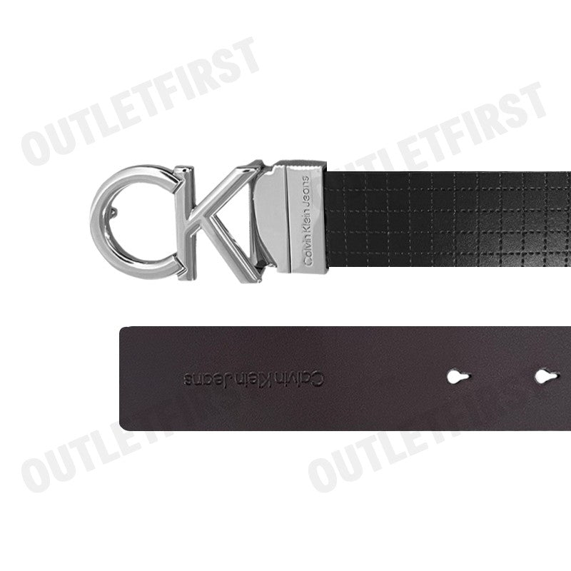 CALVIN KLEIN JEANS รุ่น LOGO BUCKLE REVERSIBLE LEATHER BELT CODE: HC0795 UB1 เข็มขัด เข็มขัดหนัง เข็มขัดผู้ชาย