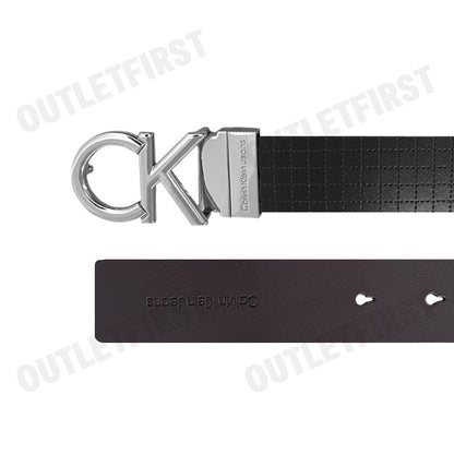 CALVIN KLEIN JEANS รุ่น LOGO BUCKLE REVERSIBLE LEATHER BELT CODE: HC0795 UB1 เข็มขัด เข็มขัดหนัง เข็มขัดผู้ชาย