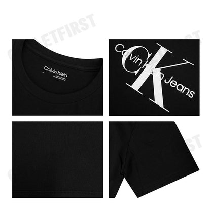 CALVIN KLEIN JEANS รุ่น MONOGRAM SILVER LOGO T-SHIRT CODE: 40BC839 Y8X เสื้อยืดคอกลม เสื้อยืดคอกลมผู้ชาย เสื้อยืดแขนสั้น