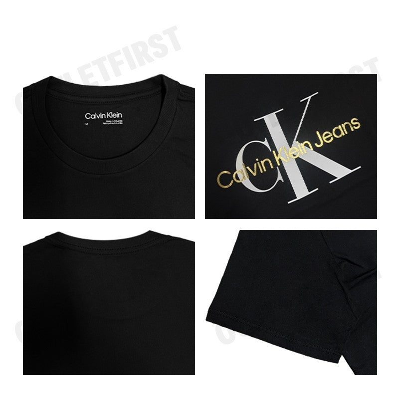 CALVIN KLEIN JEANS รุ่น MONOGRAM GOLD LOGO T-SHIRT CODE: 40BC839 BAE เสื้อยืดคอกลม เสื้อยืดผู้ชาย เสื้อยืดแขนสั้น