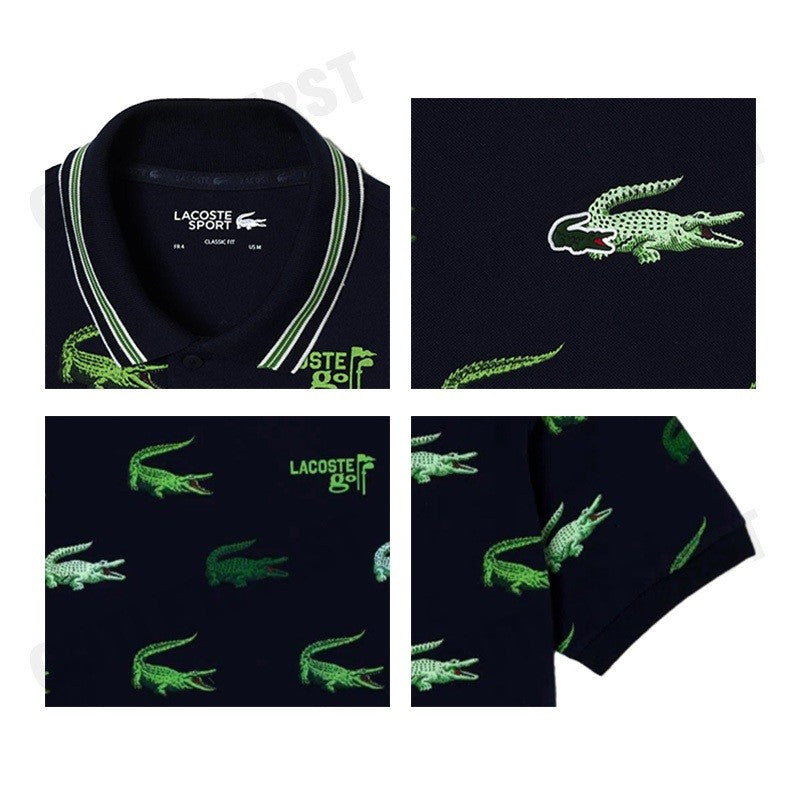 LACOSTE รุ่น MEN’S LACOSTE GOLF CROCODILE PRINT POLO SHIRT CODE: DH5181 10 XIF เสื้อโปโล เสื้อโปโลผู้ชาย เสื้อแขนสั้น