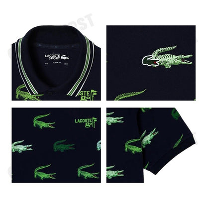 LACOSTE รุ่น MEN’S LACOSTE GOLF CROCODILE PRINT POLO SHIRT CODE: DH5181 10 XIF เสื้อโปโล เสื้อโปโลผู้ชาย เสื้อแขนสั้น