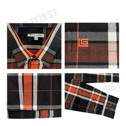 GUY LAROCHE รุ่น MEN'S PLAID LONG SLEEVES SHIRT CODE: BAB1200S3BL เสื้อเชิ้ตแขนยาว เสื้อเชิ้ตคอปก เสื้อเชิ้ตผู้ชาย