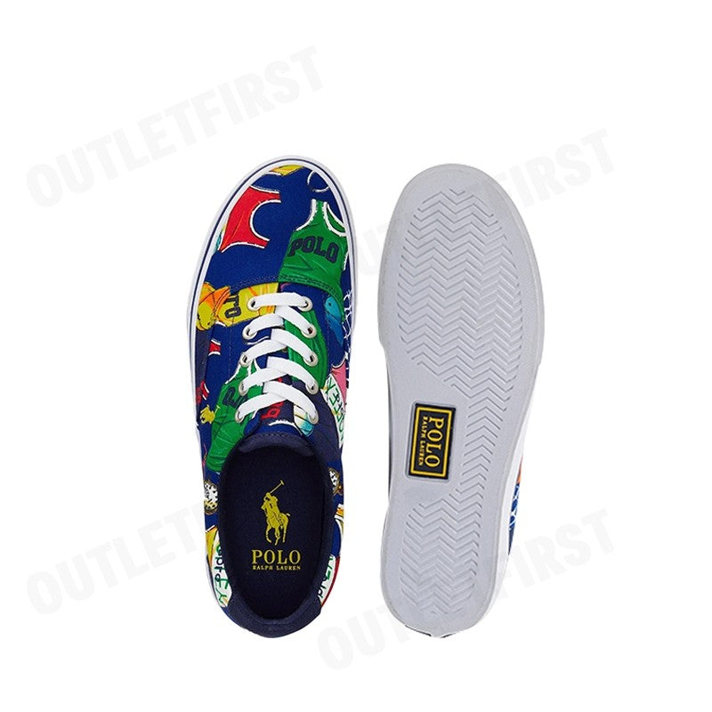 POLO RALPH LAUREN รุ่น KEATON-PONY SNEAKER ON THE TACK CODE: 816913483001 รองเท้าผ้าใบ รองเท้า รองเท้าผ้าใบแฟชั่น