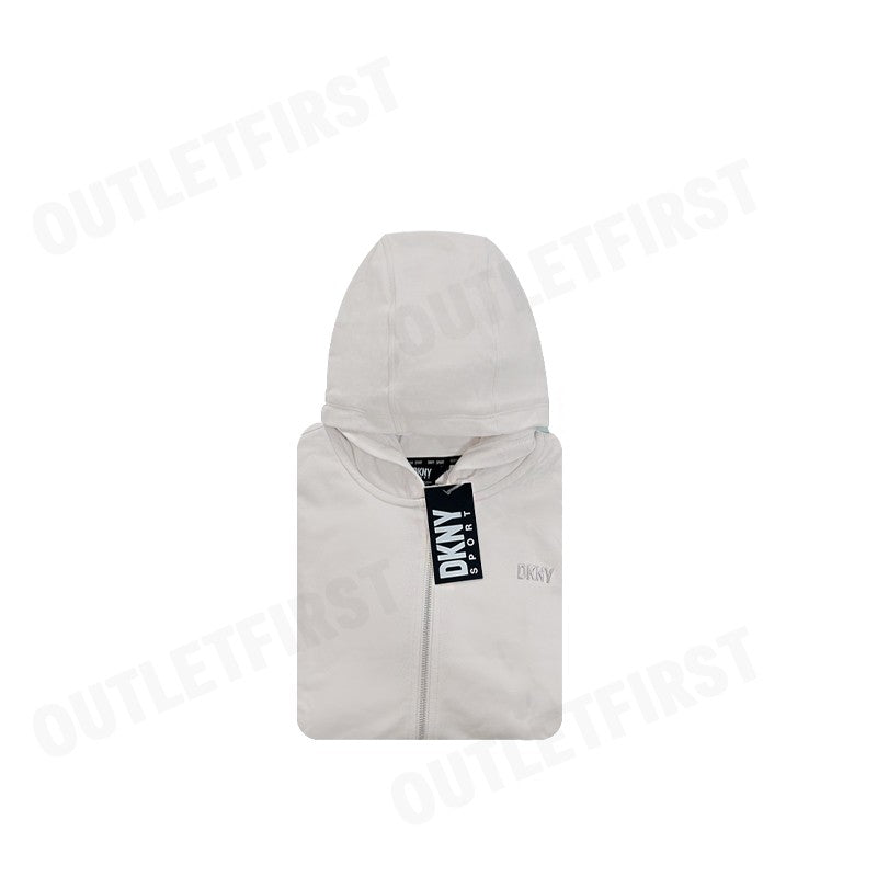 DKNY SPORT รุ่น METALLIC BUBBLE LOGO FULL ZIP HOODIE CODE: DP3J9279 SAN เสื้อแขนยาว เสื้อครอป เสื้อฮู้ด