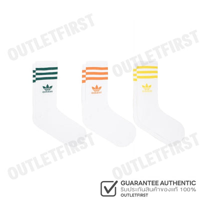 ADIDAS รุ่น MID CUT CREW SOCKS 3 PAIRS CODE: IU2661 ถุงเท้า ถุงเท้ากีฬา ถุงเท้าข้อยาว