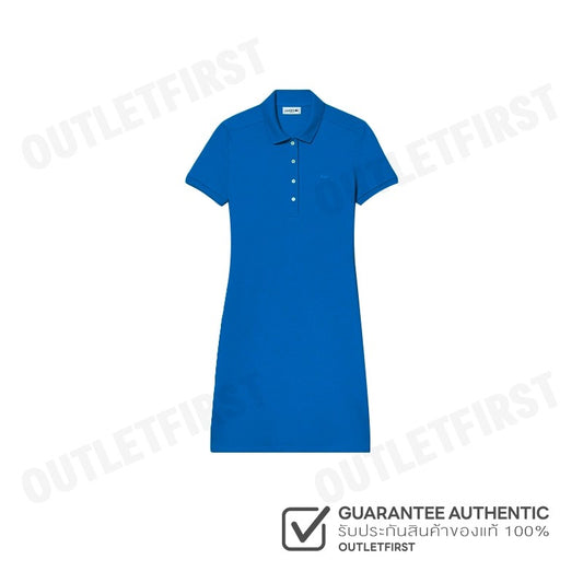 LACOSTE รุ่น WOMEN'S LACOSTE SLIM FIT STRETCH COTTON STRIPED POLO CODE: EF5473 10 QPT เดรสโปโล เดรสคอปก เสื้อผ้าผู้หญิง