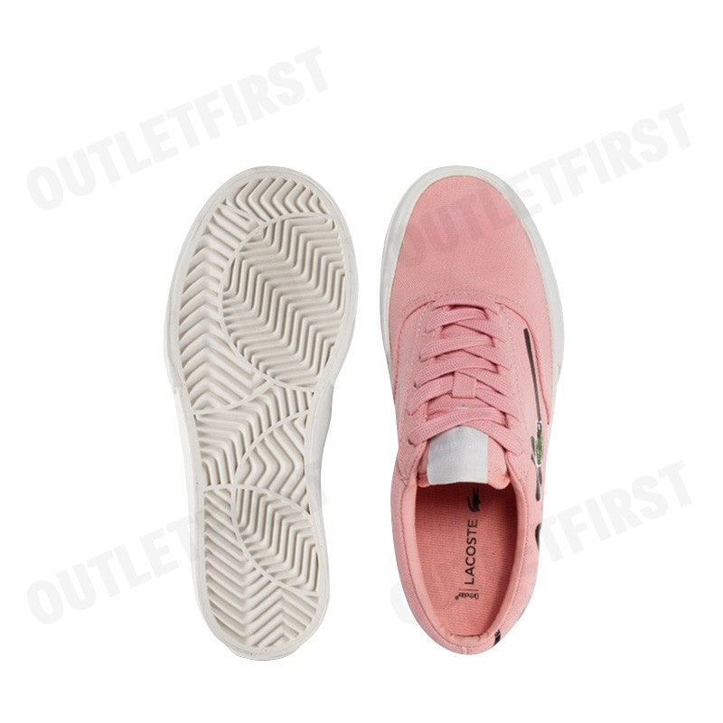 LACOSTE รุ่น  WOMEN'S JUMP SERVE LACE CANVAS SNEAKERS CODE: 7-42CFA0010PW1 รองเท้าผ้าใบ รองเท้าผู้หญิง รองเท้า
