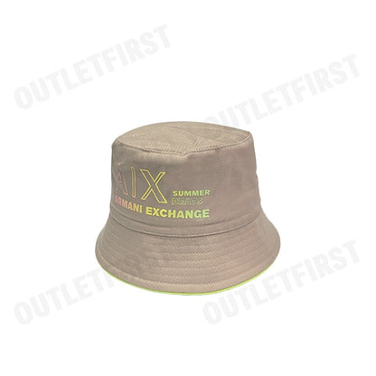 ARMANI EXCHANGE รุ่น  RECYCLED COTTON TWILL LOGO LETTERING BUCKET HAT CODE: 954704 3R110 08251 หมวกบัคเก็ต หมวกกันแดด