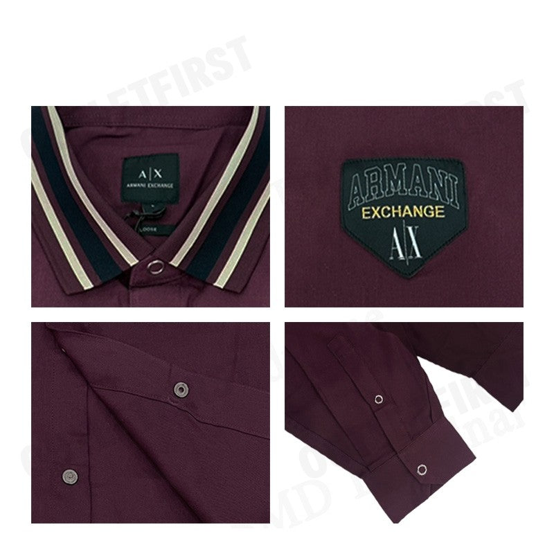 ARMANI EXCHANGE รุ่น  LOOSE FIT FLANNEL SHIRT WITH SNAP BUTTONS CODE: 6RZC22 ZNXWZ 14AU เสื้อเชิ้ตแขนยาว เสื้อโปโลผู้ชาย