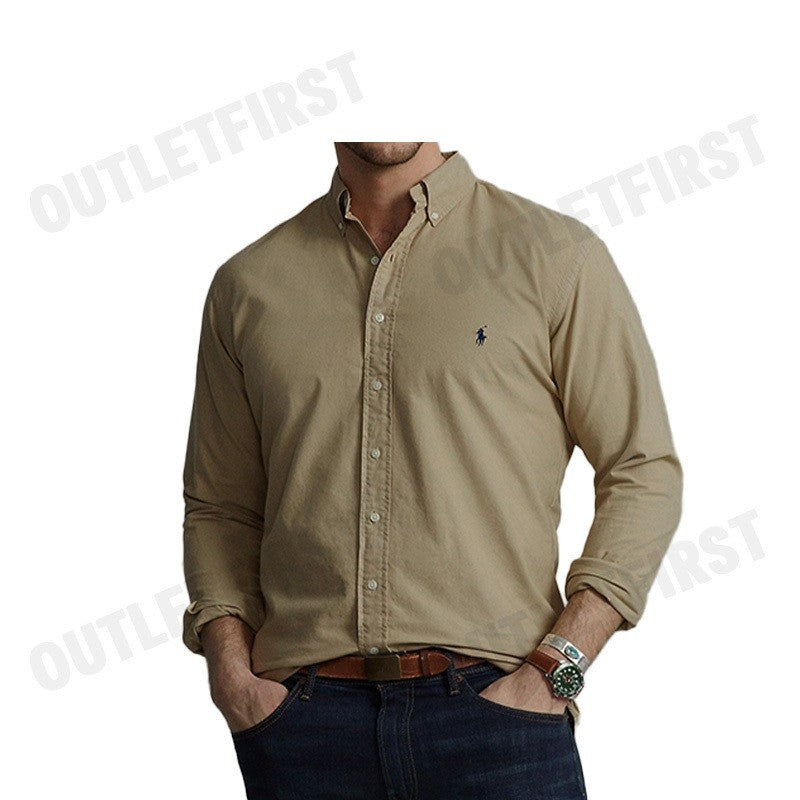POLO RALPH LAUREN รุ่น  CLASSIC FIT GARMENT-DYED OXFORD SHIRT CODE: 710733596008 เสื้อเชิ้ตแขนยาว เสื้อผู้ชาย เสื้อเชิ๊ต