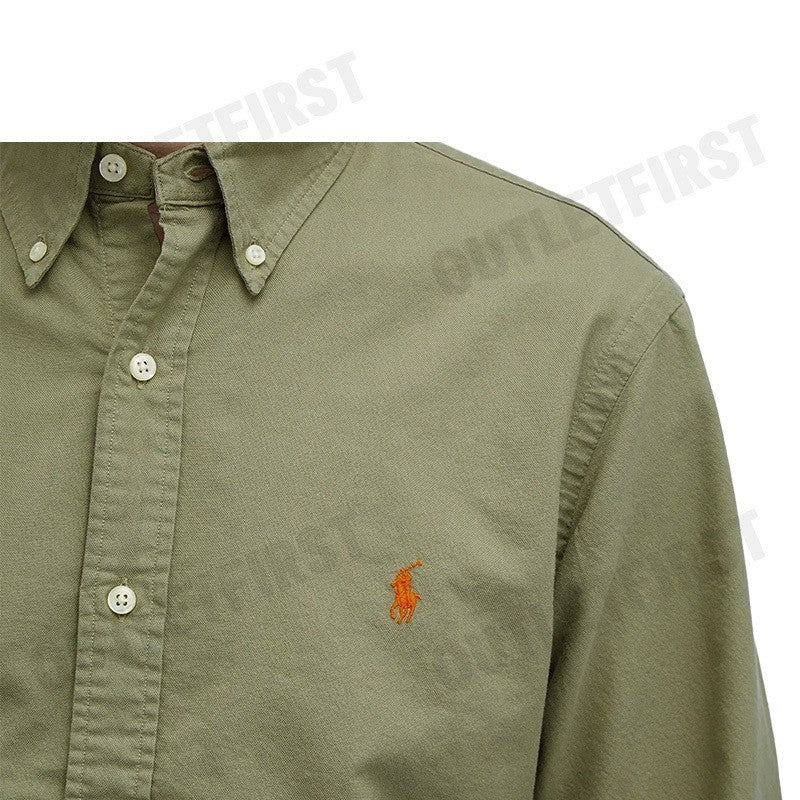POLO RALPH LAUREN รุ่น  CLASSIC FIT GARMENT-DYED OXFORD SHIRT CODE: 710937403001 เสื้อเชิ้ตแขนยาว เสื้อผู้ชาย เสื้อเชิ๊ต