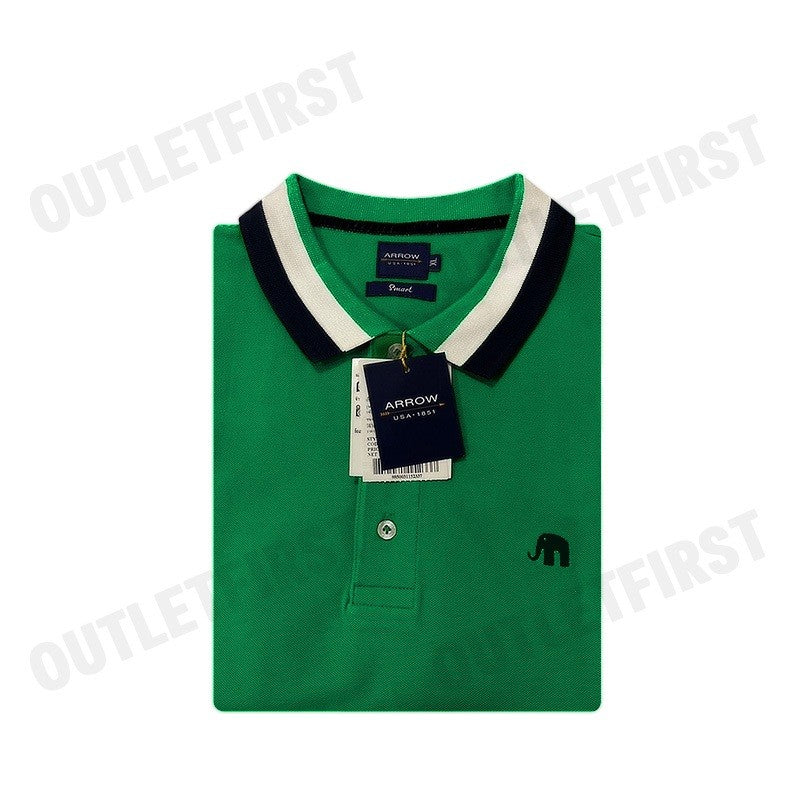 ARROW รุ่น STRIPED COLLAR SOLID POLO SHIRT CODE: KR8L1GRE เสื้อโปโลผู้ชาย เสื้อโปโล เสื้อโปโลแขนสั้น