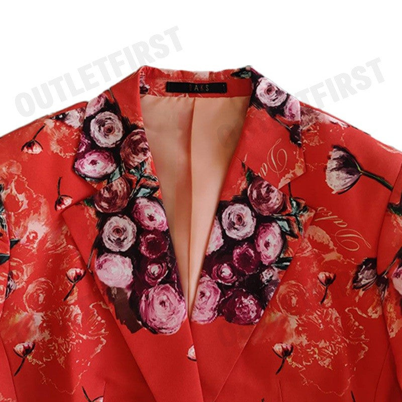 DAKS รุ่น SINGLE BUTTON FLORAL BLAZER CODE: WUUR602W9OR เสื้อสูทผู้หญิง เสื้อสูท เสื้อสูทผู้หญิง
