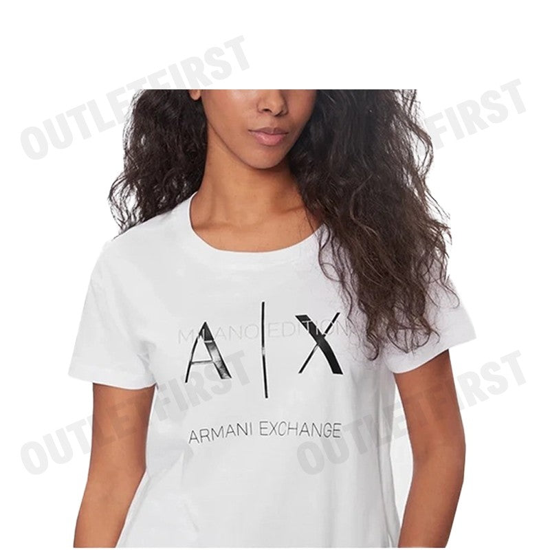 ARMANI EXCHANGE รุ่น WOMEN'S SHORT SLEEVE T-SHIRT CODE: 3DYT36 YJ3RZ 1000 เสื้อยืดคอกลม เสื้อยืดแขนสั้น เสื้อยืด