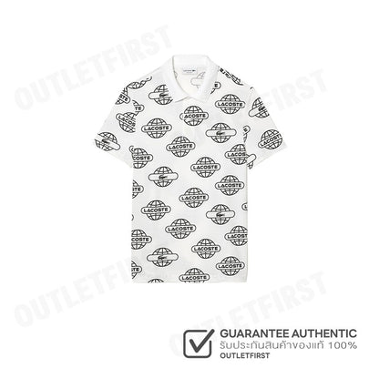 LACOSTE รุ่น GLOBE PRINT LACOSTE MOVEMENT POLO SHIRT CODE: PH6241 10 AU8 เสื้อโปโล เสื้อโปโลแขนสั้น เสื้อโปโลผู้ชาย