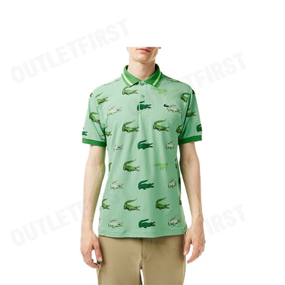 LACOSTE รุ่น MEN’S LACOSTE GOLF CROCODILE PRINT POLO SHIRT CODE: DH5181 10 BT2 เสื้อโปโล เสื้อโปโลแขนสั้น เสื้อผู้ชาย
