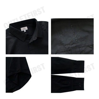 CK CALVIN KLEIN รุ่น COTTON STRETCH SLIM BUTTON-DOWN SHIRT (BLACK) CODE: 1222W M541 เสื้อเชิ้ตแขนยาว เสื้อเชิ้ตผู้ชาย