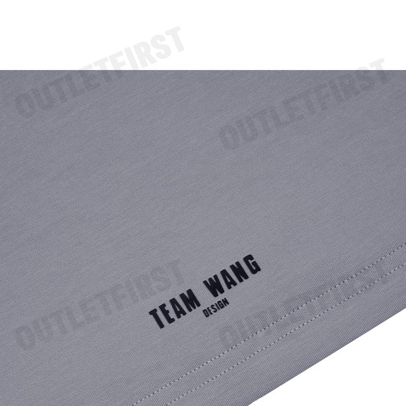TEAM WANG รุ่น TWD X CHUNG ASIA BODYCON SHORT-SLEEVED T-SHIRT CODE: TW-SK24A002 GY เสื้อยืดคอกลม เสื้อครอป เสื้อยืด