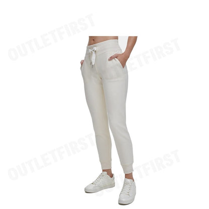 DKNY SPORT รุ่น TWO TONE LOGO DRAWCORD JOGGER CODE: DP2P1917 SAN กางเกงขายาว กางเกงขาจั๊ม กางเกงขายาวผู้หญิง