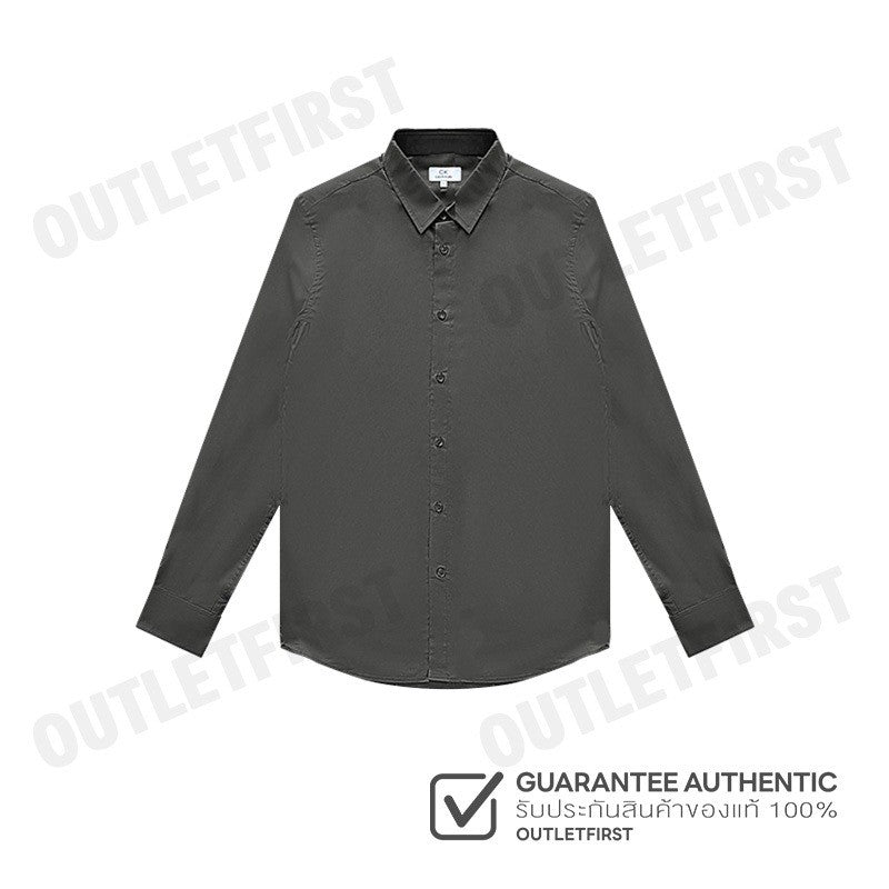 CK CALVIN KLEIN รุ่น COTTON STRETCH SLIM BUTTON-DOWN SHIRT (GREY) CODE: 1222W M541 เสื้อเชิ้ตแขนยาว เสื้อเชิ้ตผู้ชาย