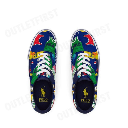 POLO RALPH LAUREN รุ่น KEATON-PONY SNEAKER ON THE TACK CODE: 816913483001 รองเท้าผ้าใบ รองเท้า รองเท้าผ้าใบแฟชั่น
