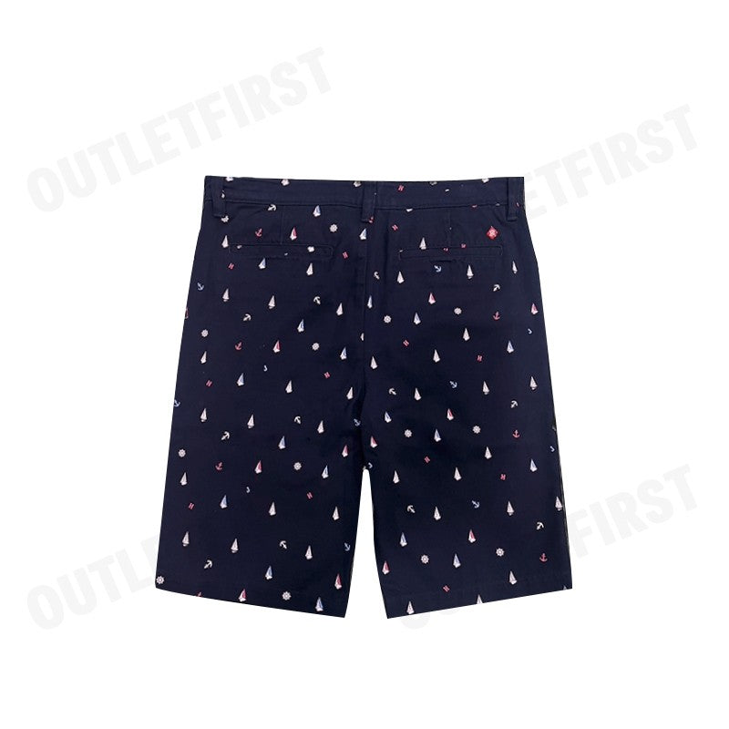 JOHN HENRY รุ่น MEN'S COTTON PRINT SHORTS (NAVY) CODE: JH S424MSHSM05 กางเกงขาสั้น กางเกงขาสั้นผู้ชาย กางเกงขาสั้นสีกรม