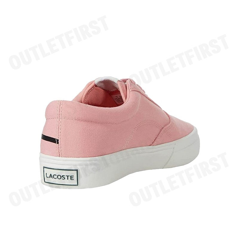 LACOSTE รุ่น  WOMEN'S JUMP SERVE LACE CANVAS SNEAKERS CODE: 7-42CFA0010PW1 รองเท้าผ้าใบ รองเท้าผู้หญิง รองเท้า