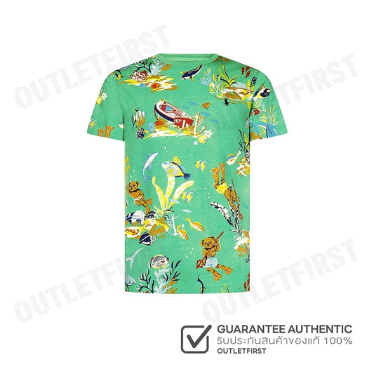 POLO RALPH LAUREN รุ่น  CUSTOM SLIM FIT POLO BEAR JERSEY T-SHIRT CODE : 710900530001 เสื้อยืดคอกลม เสื้อยืด เสื้อผู้ชาย