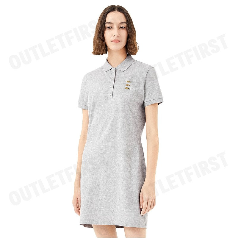 LACOSTE รุ่น  LACOSTE SLIM SHORT SLEEVE POLO DRESS CODE: EF7355 10 CCA เดรสโปโลหญิง ชุดเดรส ชุดผู้หญิง